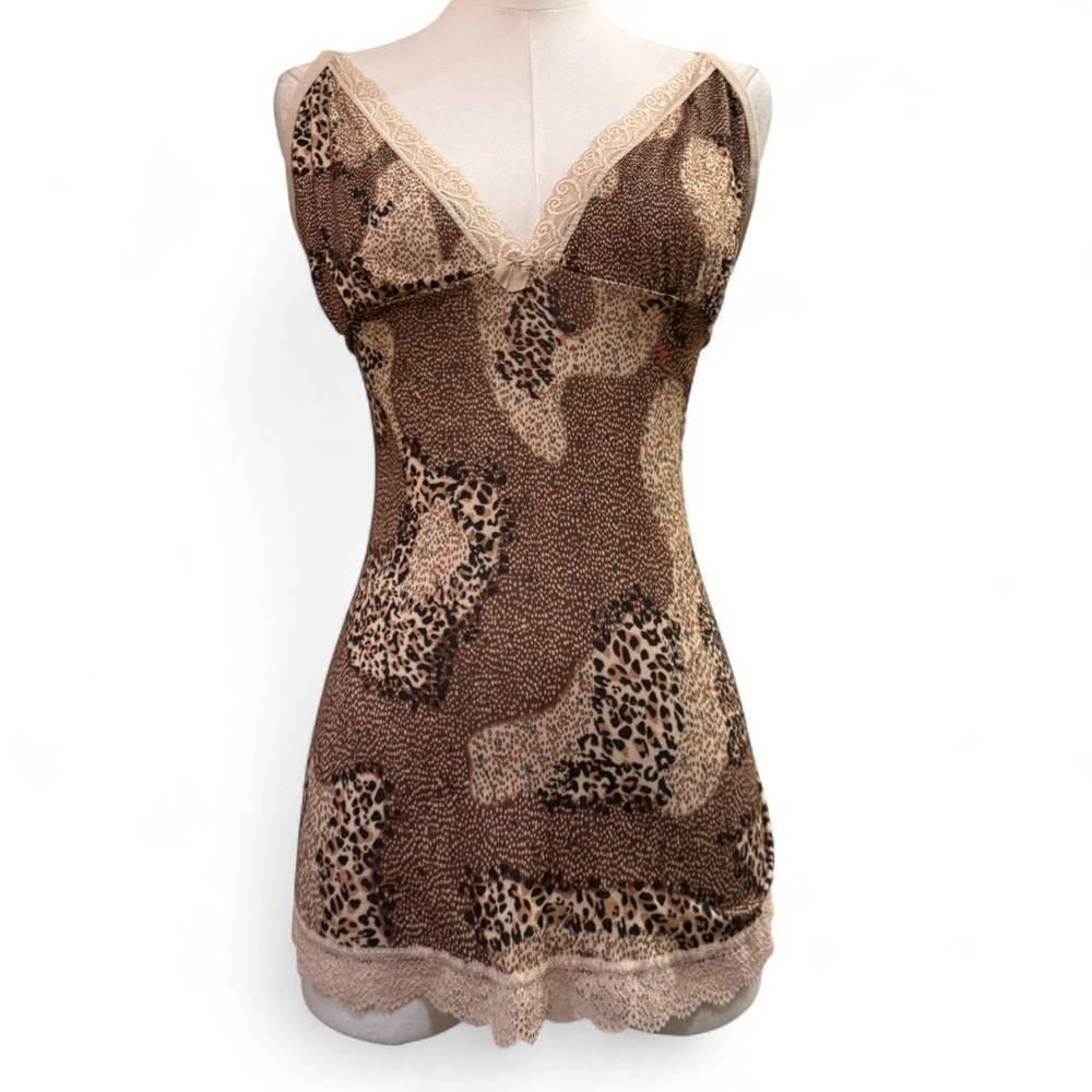 Y2K Leopard Cami Sz M 2000s Mall Core Going Out Casual